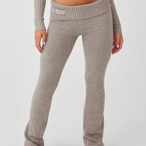 Frankie's Bikinis Grey Knit Flare Pants